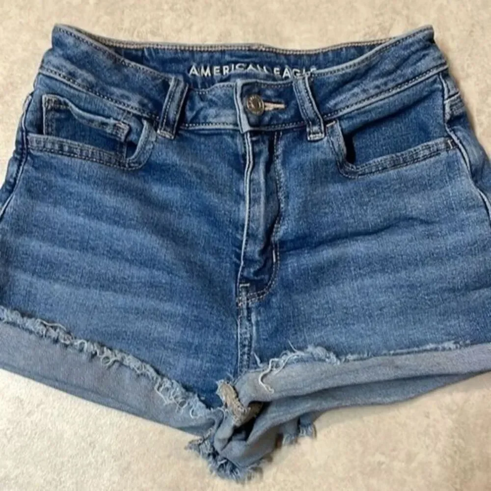 American eagle women’s mom shorts high-rise denim size 0 - Picture 1 of 5